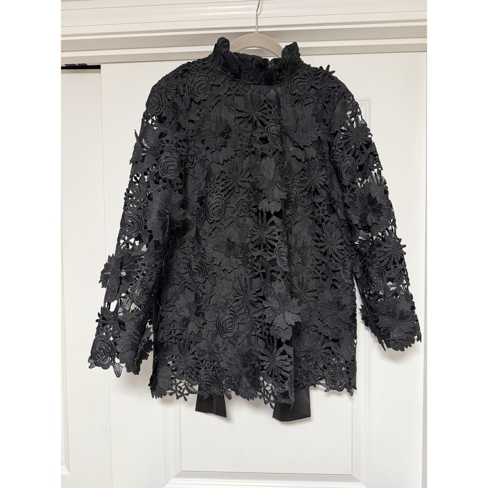 Tuckernuck, Black Guipure Lace Faye Blouse, Womens‎ Size Medium